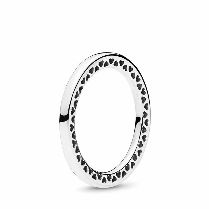 Pandora Australia Classic Hearts Stackable Ring - Sterling Silver | VXUMCO075